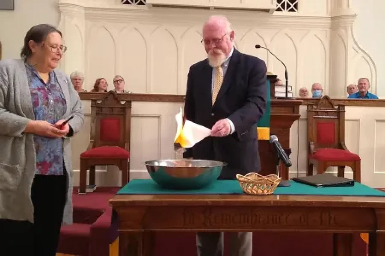 Trinity Moravian Church in Winston-Salem held a debt burning ceremony in March 2023 to celebrate wiping out $3.3 million in local medical debt.